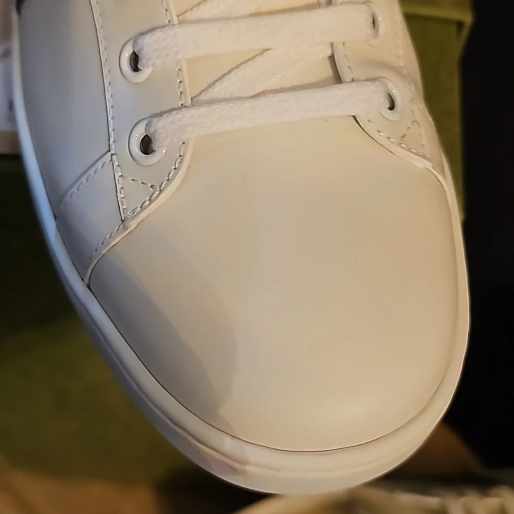 Gucci white embroidered Bee Ace sneakers size 40+ worn ONCE perfect condition - Picture 11 of 12